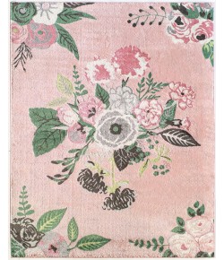 Rugs America Hanna VA40D Rose Garden Pink Floral Transitional Pink Area Rug, 5 ft. X 7 ft.