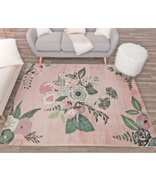 Rugs America Hanna RA28525 Pink Area Rug 5 ft. x 7 ft. Rectangle