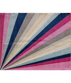 Elizabeth Sutton Vela VE20A Sun Ray Stripe Modern Multicolor Area Rug, 8 ft. 0 in. X 10 ft. 0 in.
