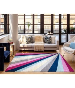 Elizabeth Sutton Vela VE20A Sun Ray Stripe Modern Multicolor Area Rug, 8 ft. 0 in. X 10 ft. 0 in.