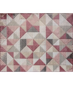 Elizabeth Sutton Vela VE25C Mosaic Geometric Modern Burgundy Area Rug, 8 ft. 0 in. X 10 ft. 0 in.