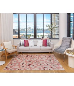 Elizabeth Sutton Vela VE45C Fierce Abstract Modern Pink Area Rug, 5