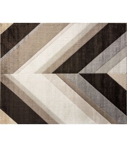Elizabeth Sutton Vela VE50B Midnight Magic Chevron Modern Brown Area Rug, 8 ft. 0 in. X 10 ft. 0 in.