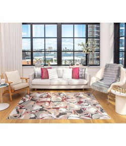 Elizabeth Sutton Vela VE55C Bright Idea Abstract Modern Pink Area Rug, 8 ft. 0 in. X 10 ft. 0 in.