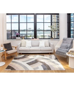 Elizabeth Sutton Vela VE60B Skyspace Geometric Modern Cream Area Rug, 5