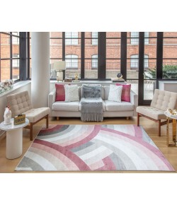 Elizabeth Sutton Vela VE60C Blushing Belle Geometric Modern Pink Area Rug, 8 ft. 0 in. X 10 ft. 0 in.