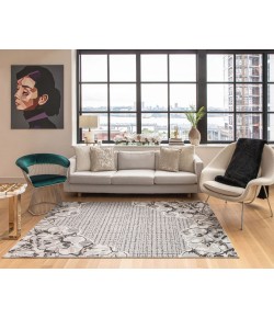 Elizabeth Sutton Vela VE65B Cloud Nine Floral Modern Gray Area Rug, 8 ft. 0 in. X 10 ft. 0 in.