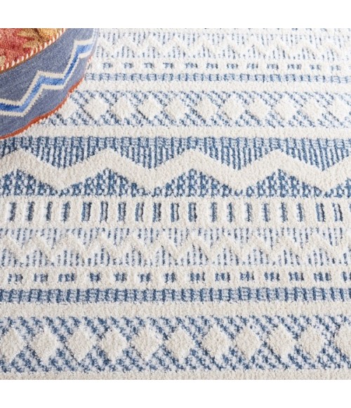 Safavieh Alamo ALM716 Blue / Ivory 6'-7" X 6'-7" Round Area Rug