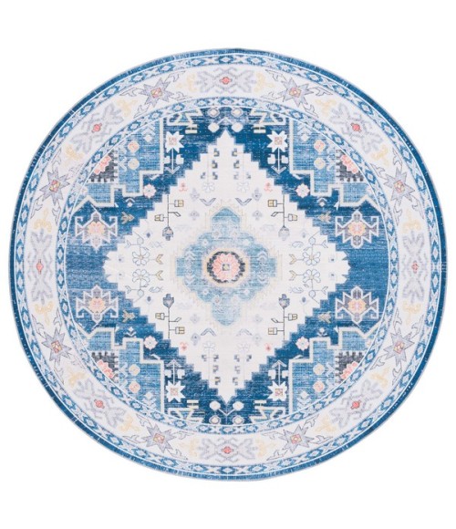 Safavieh Arizona ARZ107 Navy / Ivory 6' X 6' Round Area Rug