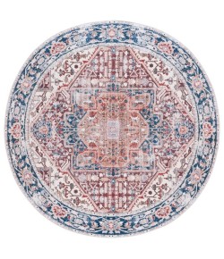 Safavieh Arizona ARZ109 Red / Navy 6' X 6' Round Area Rug