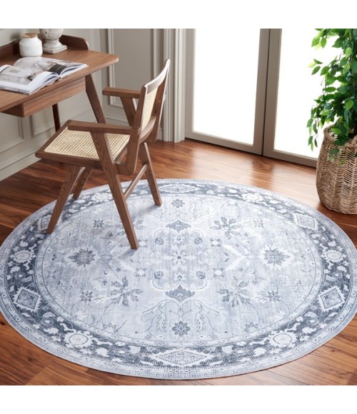 Safavieh Arizona ARZ118 Light Grey / Grey Green 6' X 6' Round Area Rug
