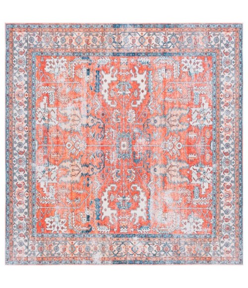 Safavieh Arizona ARZ119 Rust / Aqua 6' X 6' Square Area Rug