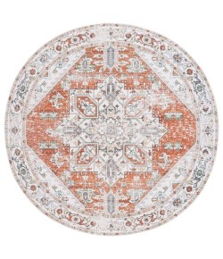 Safavieh Arizona ARZ120 Ivory / Rust 6' X 6' Round Area Rug