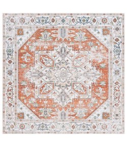 Safavieh Arizona ARZ120 Ivory / Rust 6' X 6' Square Area Rug