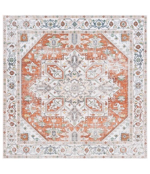 Safavieh Arizona ARZ120 Ivory / Rust 6' X 6' Square Area Rug