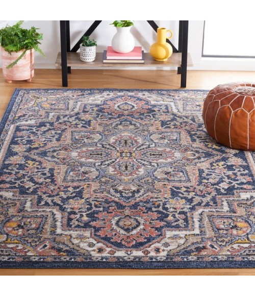 Safavieh Astoria ASA400 Blue / Beige 6'-7" X 6'-7" Square Area Rug