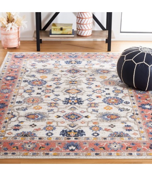 Safavieh Astoria ASA408 Ivory / Rust 6'-7" X 6'-7" Square Area Rug