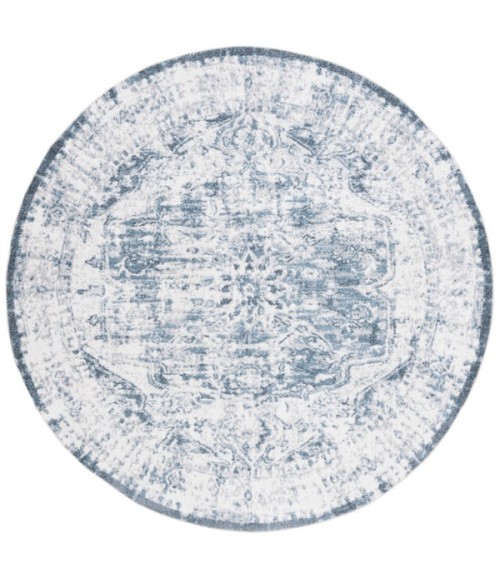 Safavieh Baltimore BAL850 Light Grey / Blue 6'-7" X 6'-7" Round Area Rug