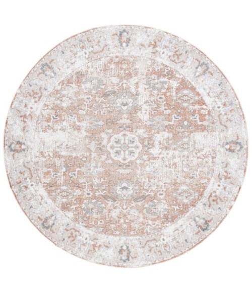 Safavieh Baltimore BAL852 Ivory / Rust 6'-7" X 6'-7" Round Area Rug