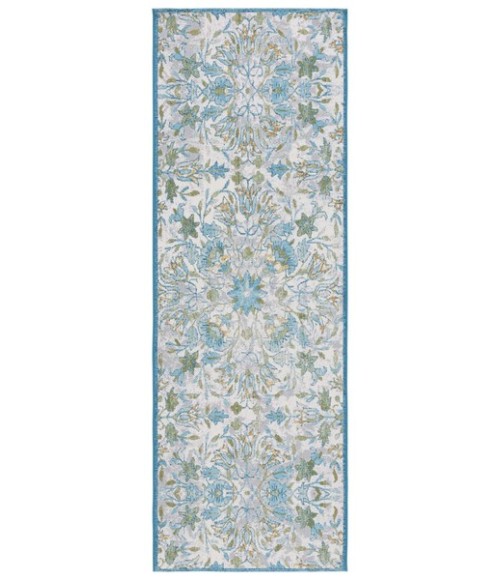 Safavieh Barbados BAR513 Ivory / Light Blue 2'-8" X 8' Runner Area Rug