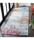 Safavieh Barbados BAR535 Teal / White 2'-8" X 8' Runner Area Rug