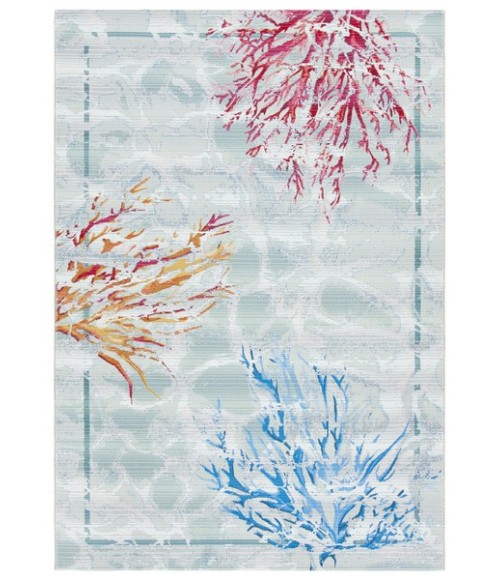 Safavieh Barbados Area Rug BAR535J-9 Safavieh Barbados BAR535 Teal / White 9'-10" x 12'-5" Rectangle Area Rug