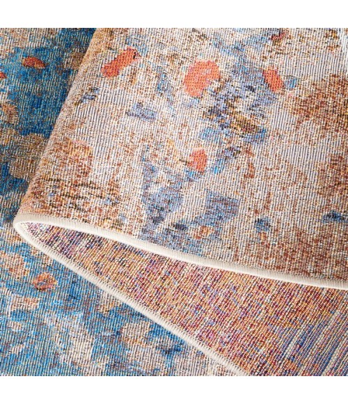 Safavieh Barbados BAR536 Blue / Rust 6'-6" x 6'-6"Square Square Area Rug