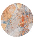 Safavieh Barbados BAR536 Blue / Rust 6'-6" X 6'-6" Round Area Rug