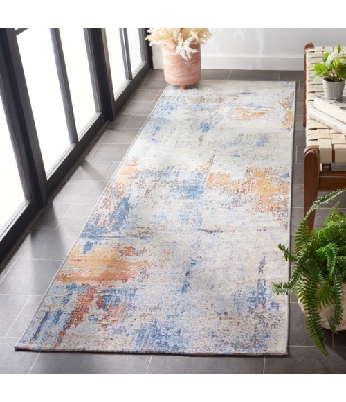 Safavieh Barbados BAR537 Ivory / Blue Rust 2'-8" X 8' Runner Area Rug
