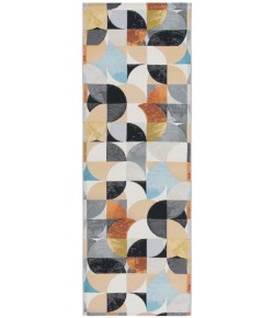 Safavieh Barbados BAR539 Ivory Black / Blue Rust 2'-8" X 8' Runner Area Rug