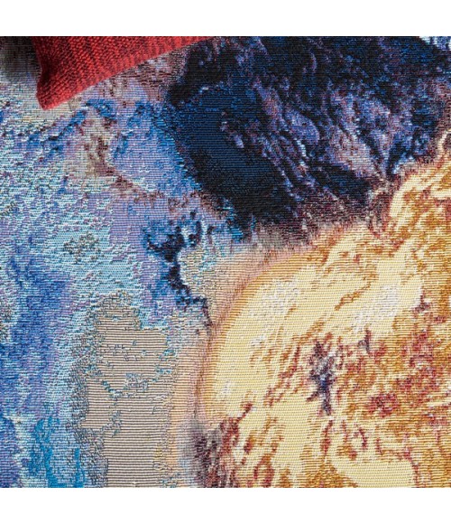 Safavieh Barbados BAR540 Blue / Rust Gold 6'-6" x 6'-6"Square Square Area Rug