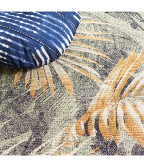 Safavieh Barbados BAR543 Green / Black Gold 6'-6" x 6'-6"Square Square Area Rug