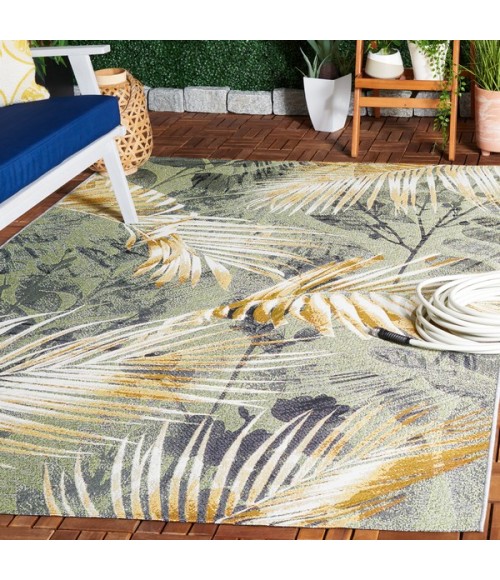 Safavieh Barbados BAR543 Green / Black Gold 4' X 6' Rectangle Area Rug