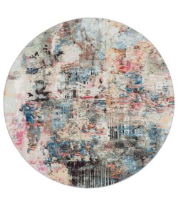 Safavieh Barbados BAR544 Green Ivory / Black Rust 6'-6" X 6'-6" Round Area Rug