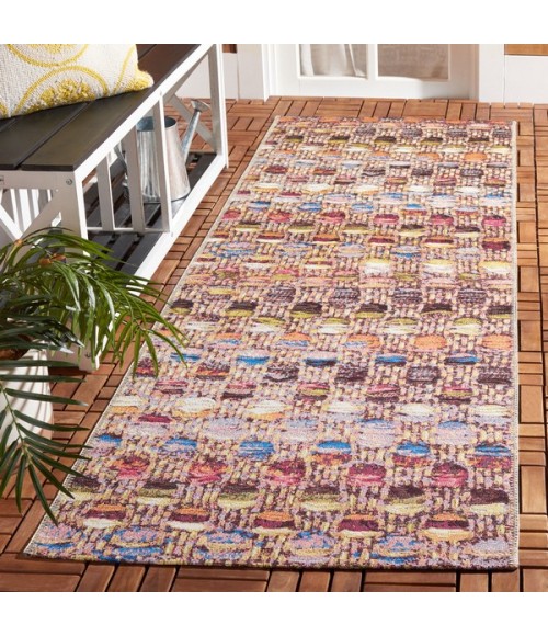 Safavieh Barbados BAR546 Purple / Green Rust 2'-8" X 8' Runner Area Rug