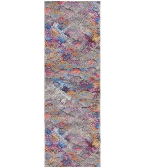 Safavieh Barbados BAR547 Grey Purple / Blue Gold 2'-8" X 8' Runner Area Rug