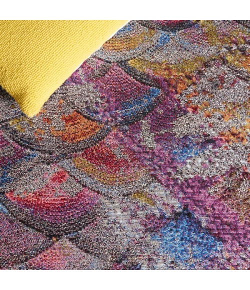 Safavieh Barbados BAR547 Grey Purple / Blue Gold 6'-6" x 6'-6"Square Square Area Rug