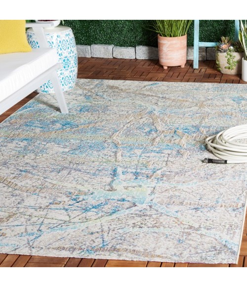 Safavieh Barbados Area Rug BAR548A-9 Safavieh Barbados BAR548 Ivory Blue / Green 9'-10" x 12'-5" Rectangle Area Rug