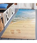 Safavieh Barbados BAR550 Gold / Blue 2'-8" x 10'-5" Runner Area Rug
