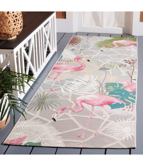 Safavieh Barbados BAR551 Grey / Pink 2'-8" X 8' Runner Area Rug