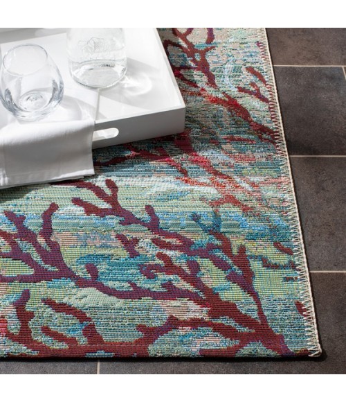 Safavieh Barbados BAR554 Light Blue / Pink 6'-6" x 9'-4" Rectangle Area Rug