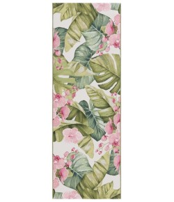 Safavieh Barbados BAR596 Green / Pink 2'-8" X 8' Runner Area Rug