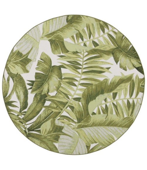 Safavieh Barbados BAR598 Ivory / Green 6'-6" X 6'-6" Round Area Rug