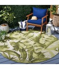 Safavieh Barbados BAR598 Ivory / Green 6'-6" X 6'-6" Round Area Rug