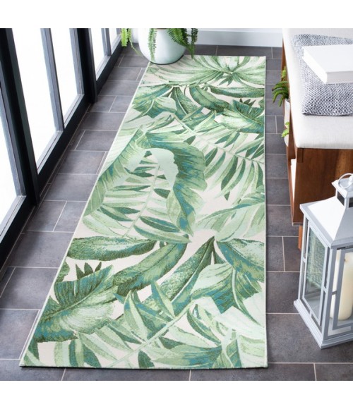 Safavieh Barbados BAR598 Green / Teal 2'-8" x 10'-5" Runner Area Rug