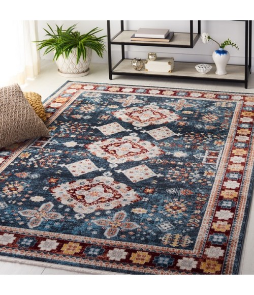 Safavieh Bayside BAY106 Blue / Red 5'-3" X 7'-6" Rectangle Area Rug