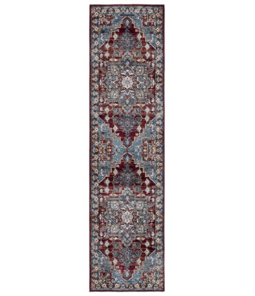 Safavieh Bayside BAY108 Blue / Red 2'-2" X 8' Runner Area Rug