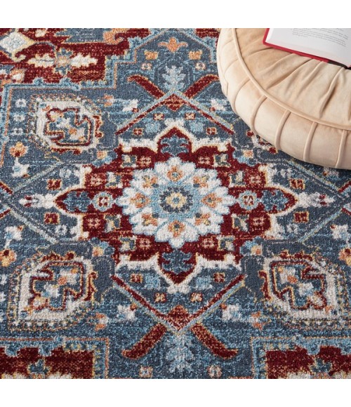 Safavieh Bayside BAY108 Blue / Red 5'-3" X 7'-6" Rectangle Area Rug