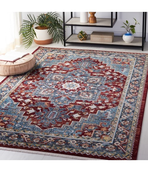 Safavieh Bayside BAY108 Blue / Red 5'-3" X 7'-6" Rectangle Area Rug
