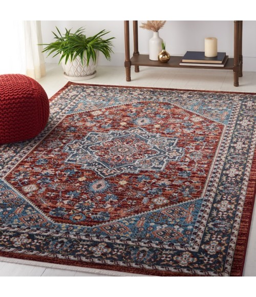 Safavieh Bayside BAY110 Red / Blue 5'-3" X 7'-6" Rectangle Area Rug